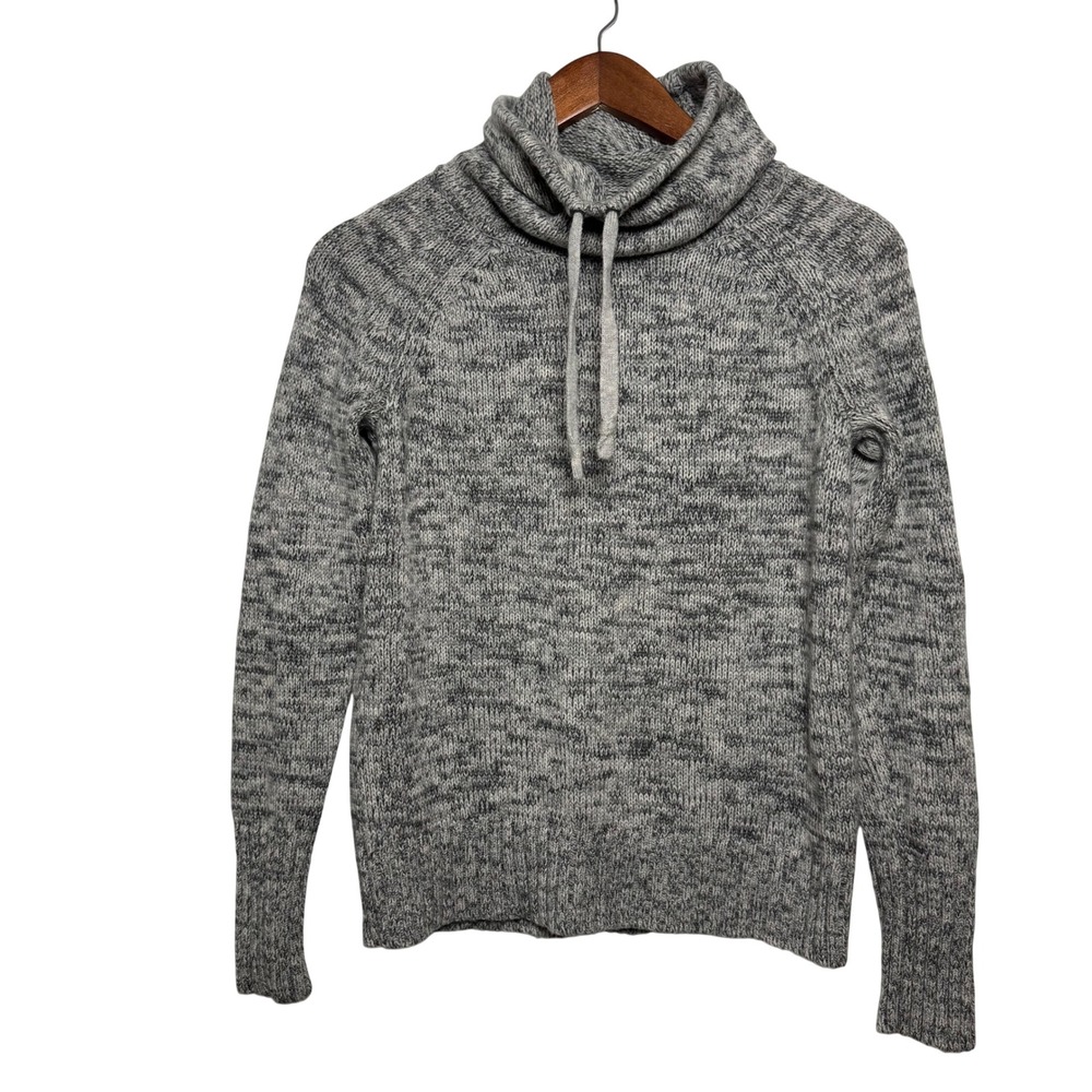 Athleta Merino Wool Cowl Neck Sweater Small Gray Extra Fine Wool